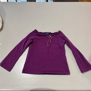 Mini Boden Purple Long Sleeve Top Size 3-4